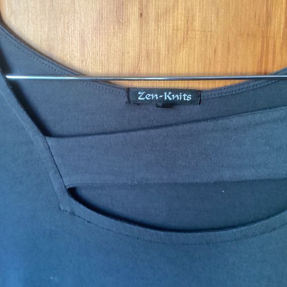 Zen knits dress charcoal gray jersey large - Picture 3 of 5